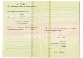 Аттестат за 9 класс 1995-2006 в Балашихе
